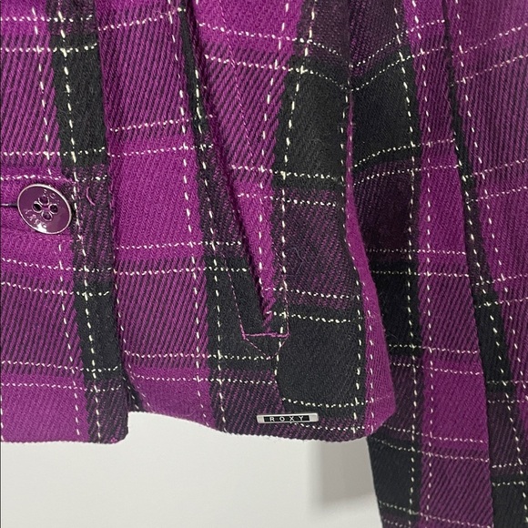 Roxy Y2K Vintage Plaid Purple and Black Corduroy Blazer or Jacket - Picture 5 of 9